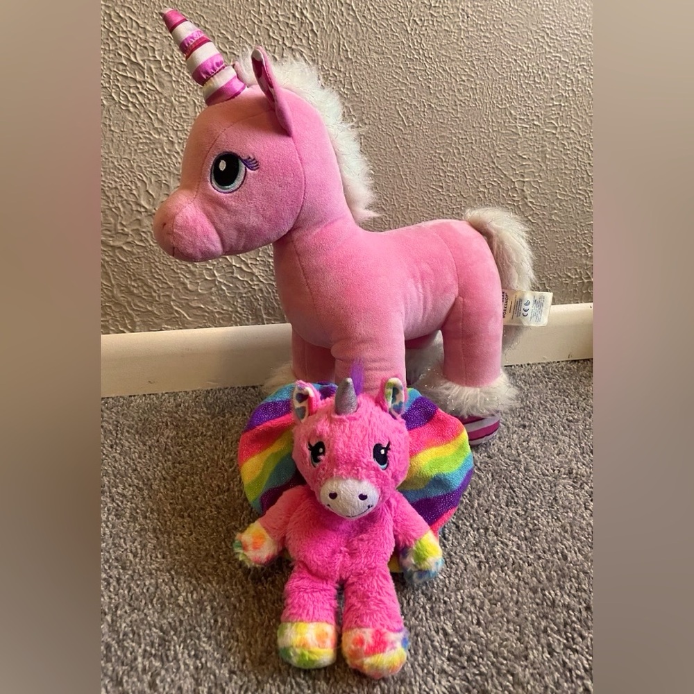 Build a Bear Pink Unicorn Plush set of 2